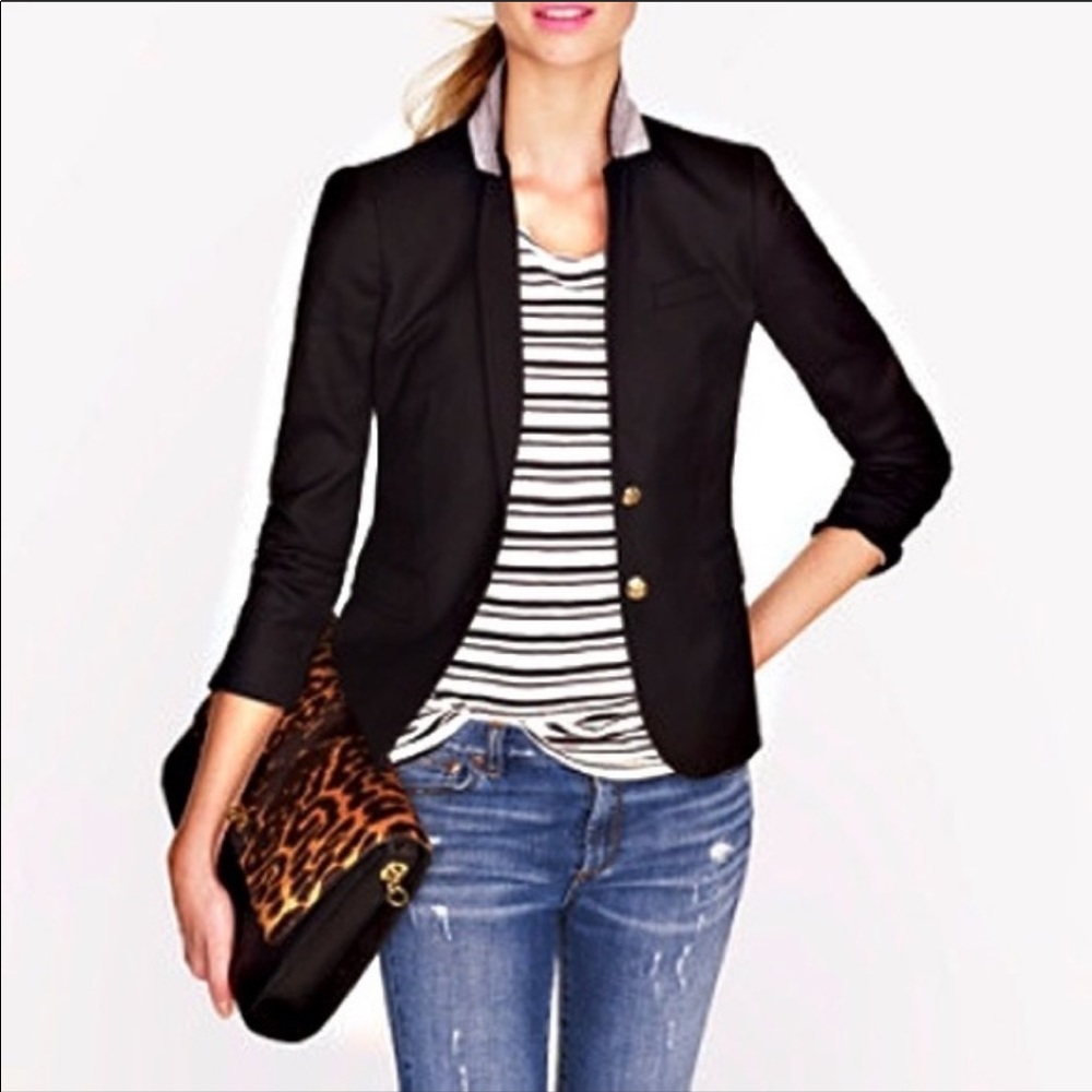J. Crew Black School Boy Wool Blazer